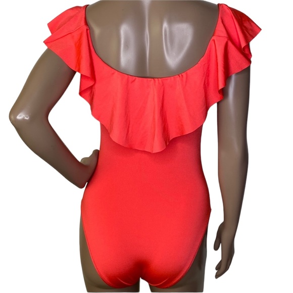 Trina Turk Flounce Off Shoulder One Piece Swimsuit - Picture 2 of 3
